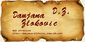 Damjana Zloković vizit kartica